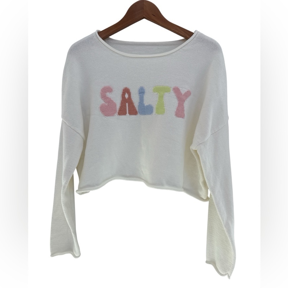Moon & Madison Salty Cropped Knit Sweater Size XL